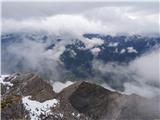 Serles (2717 m; 7SS) in Lämpermahdspitze (2595 m) V jasnem vremenu je razgled izreden. Pogled na Stubajsko dolino