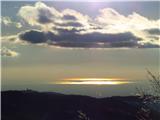 še zadnji pogled do s soncem obsijanega morja (levo Sv. Gora)
