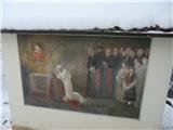 Sveti Peter nad Begunjami  - Na zadnji steni naslikani sami znani obrazi, lepo