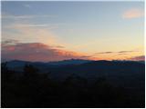 Matajur in Krn pred sončnim vzhodom s Krminske gore
