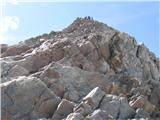 Fineilspitze -  Punta di Finale (3516) Desni grebenski pristop postreže z vmesno I  st. plezanja