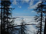Rokov vrh / Rochusberg in Stara gora / Altberg Pogled na morje nizke oblačnosti