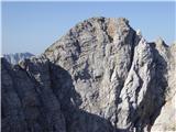 Kriški rob 2366 - sestop z vrha proti Šplevti je zelo zahteven.
