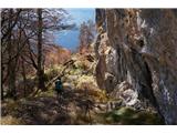 Sentiero Pellegrini – pot po razglednih vrhovih v bližini Garde Povratek pod grebenom je ravno tako slikovit in zanimiv kot greben