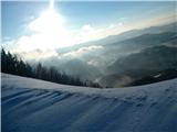 Pogled na Laško - vrh Malič v zimskem času 