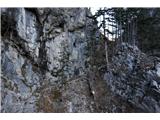 Monte Bruca - 1584 m Stezica ubira različne smeri, tokrat pod skalami