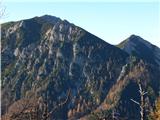 Kozji vrh-Licjanovca-Mali Grintovec-Kališče Pogled s Kozjega vrha na greben Licjanovca