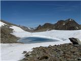Fineilspitze -  Punta di Finale (3516) Višje preko ledeniškega jezera-sedlo Hauslabjoch 3279m