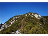 Monte Bruca - 1584 m Pot na vrh je uhojena in označena