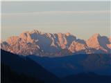 Špičasti vrh / Spitzberg (1550 m) in Snežnik (1543 m) Jutranje barve