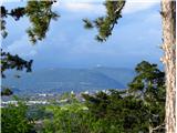 Brestovec in Debela griža (Monte San Michele) za Sabotinom in Sv. goro že divja nevihta
