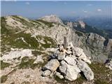 Alta Via CAI Pontebba Z vrha Crete di Pricot - levo Monte Cavallo, na sredini Creta di Aip 