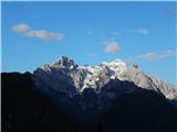 Bela peč (1460 m) in Blažčeva skala (1091 m) Julijske Alpe