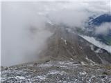 Serles (2717 m; 7SS) in Lämpermahdspitze (2595 m) Spust z vrha II.