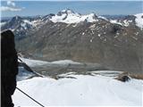 Fineilspitze -  Punta di Finale (3516) Weisskugel( Palla Bianca) 3739m, tretja najvišja gora Avstrije