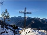 Sentiero Bepi della Schiava Križ je 20 višincev pod vrhom Breznjaka (M. Brizzia)