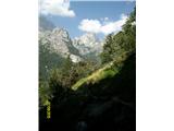 Planota Pradel 1540m-Dolomiti di Brenta Campanile Basso spoti proti koči Croz dell Altissimo