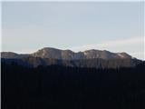 Špičasti vrh / Spitzberg (1550 m) in Snežnik (1543 m) Pogled proti Olševi