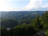 Golčaj Pogled na hribovje nad Blagovico, zadaj Menina planina