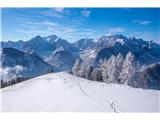 Čudovit pogled z Dovške Rožce na Alpe