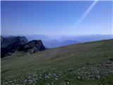 Prečenje Chartreuse sonce kaže Mt Blanc