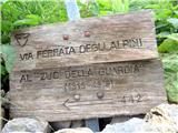  Monte Zermula-Monte Pizzul-Zuc della Gvardija na sedlu se pot odcepi proti ferati na Zuc della Gvardija