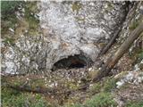 tunel v grebenu s Smrekovca, ki vodi v prepad