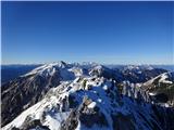 vršnji del Vrtače, pogled na avstrijski vrh