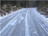 Ledena cesta do obračališča.
