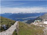 Hišni gori Innsbrucka: Hafelekarspitze (2334 m) in Patscherkofel (2246 m) Promenadna pot od zg. postaje žičnice proti vrhu