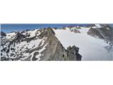 Dva dni v okolici Franz-Senn-Hütte (Stubajske Alpe) - Rinnenspitze (3003 m; 7SS), Rinnensee, ferati Razgledi z vrha I.: proti jugu in prvakom zahodnega dela Stubajskih Alp