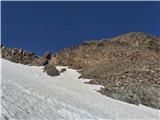 Sommerwanda: Innere (3122 m) in Vordere (2715 m)* - Franz-Senn-Hütte (večer+2. dan) Innere Sommerwand: vzpon po ledeniku III.: zadnji vzpon do skalovja pod Kräulschartom je strmejši