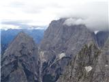 Pogled z grebena proti Velikem Nabojsu (2313 m) in Višu (2666 m).