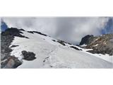 20.-21. julij 2020: Habicht (3277 m) in Kalkwand Prehod ostanka ledenika in vrh Habichta v ozadju