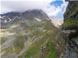 20.-21. julij 2020: Habicht (3277 m) in Kalkwand Nekaj neproblematičnih zavarovanih mest v zadnjem delu poti proti koči
