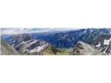20.-21. julij 2020: Habicht (3277 m) in Kalkwand Panorama s stranskega grebena