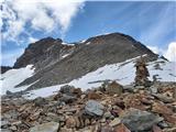 20.-21. julij 2020: Habicht (3277 m) in Kalkwand Zavarovan sestop z vrha II.: pgoled nazaj proti vrhu