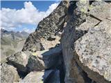 Hohe Geige (3394 m) - prvak severnega dela gorstva Lažje plezanje po zahodnem grebenu (I) II.