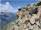 Hohe Geige (3394 m) - prvak severnega dela gorstva Lažje plezanje po zahodnem grebenu (I) III.
