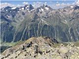 Hohe Geige (3394 m) - prvak severnega dela gorstva Lažje plezanje po zahodnem grebenu (I) IV.: pogled navzdol