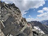 Hohe Geige (3394 m) - prvak severnega dela gorstva Strmo vzpenjanje po grebenu