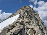 Hohe Geige (3394 m) - prvak severnega dela gorstva Zadnji metri pod vrhom