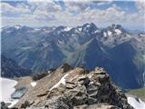 Hohe Geige (3394 m) - prvak severnega dela gorstva Hohe Geige - vrh (3394 m) IV.: razgled proti zahodu