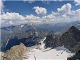 Hohe Geige (3394 m) - prvak severnega dela gorstva Hohe Geige - vrh (3394 m) V.: razgled proti vzhodu