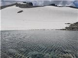 Hohe Geige (3394 m) - prvak severnega dela gorstva ledeniško jezero na višini cca. 3200 m