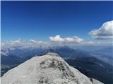 Solsteina (2637 m, 2541 m) in Hohe Munde (2662 m, 2592 m) Hohe Munde - Z (2662 m) IV.: pogled proti vzhodnemu vrhu