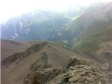 Muttler, 3294 m (Samnaunske Alpe, Švica) Sestop preko južnega grebena I.
