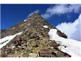 Vzpon po gruščnatem zaključnem grebenu južnega vrha Wildspitze I.