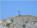 Križ na drugem vrhu-Cimi Alta -2046m-slikano s prvega vrha.