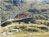 Sarntalske Alpe-drugi dan -prečenje od gostišča Alpenrosenhof do Marburg-Siegeren Hutte. Mimo pastirske koče.